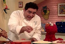 Elmo and Emeril Lagasse cooking instruction on video/DVD for kids
